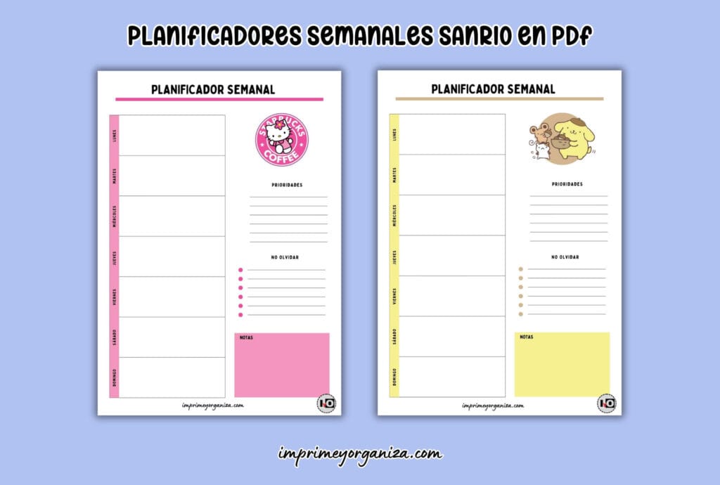 planificadores semanales sanrio