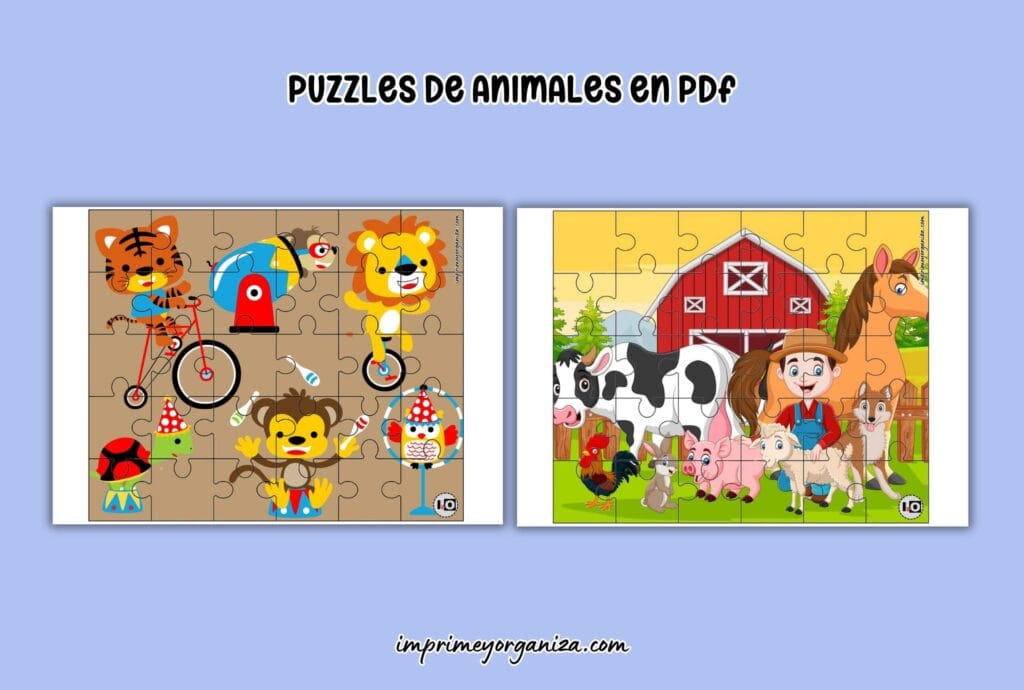 puzzles animales en pdf gratis