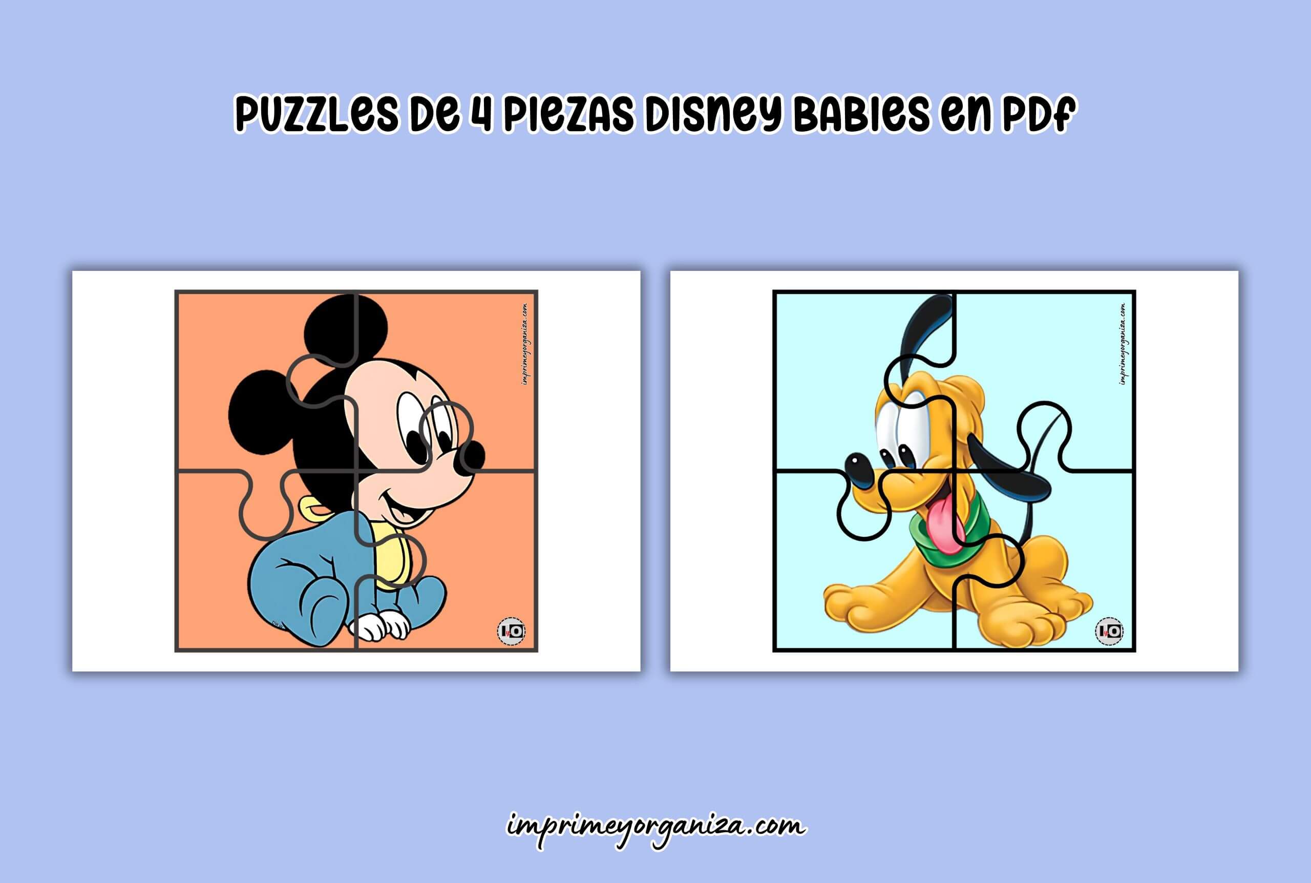 puzzles de 4 piezas disney babies en pdf gratis