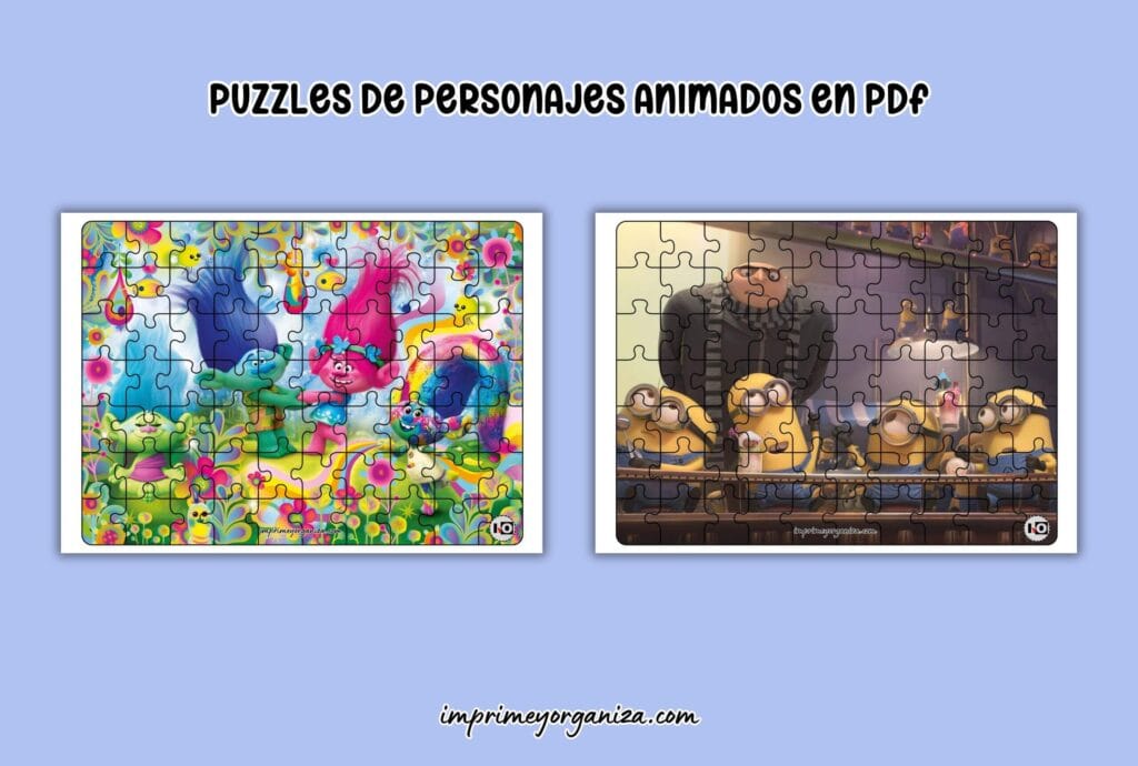 puzzles de personajes en pdf gratis