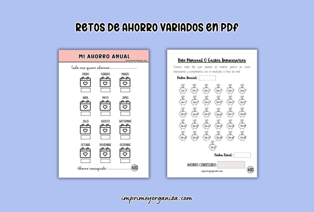 retos de ahorro variados en pdf gratis