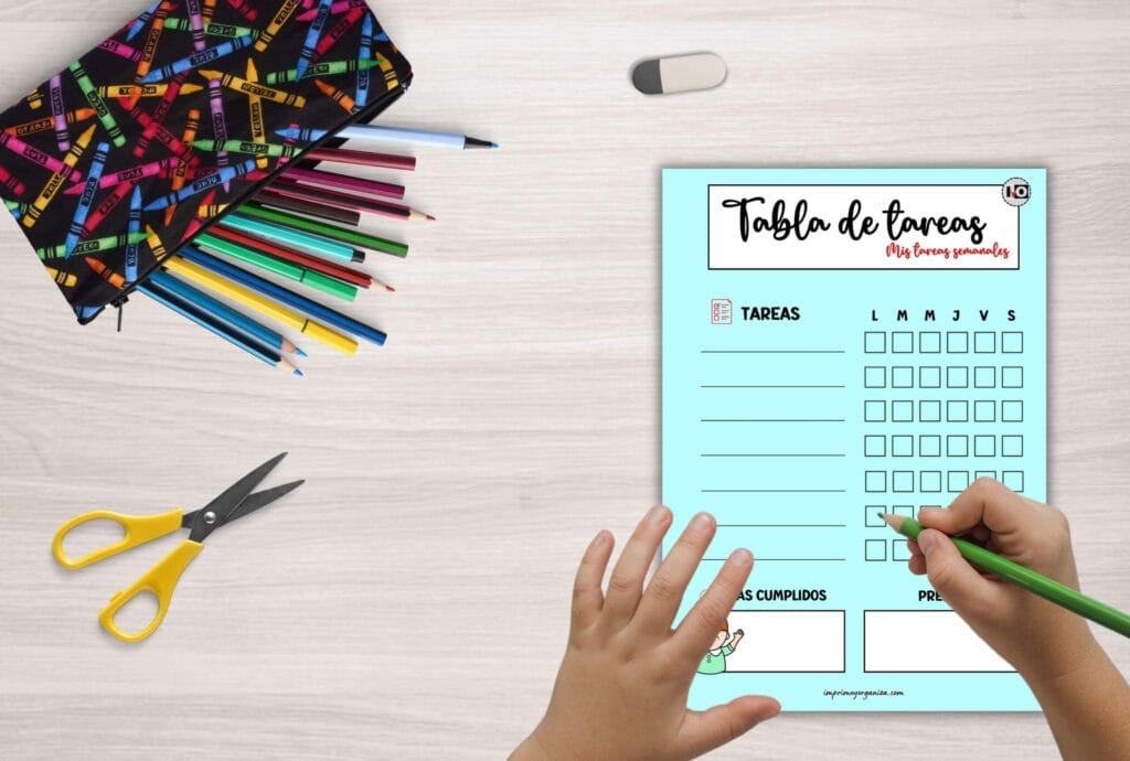 tablas de tareas infantiles en pdf gratis