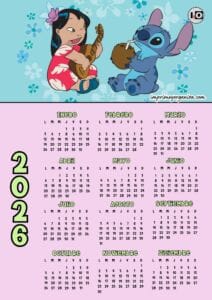 Calendario 2026 Lilo y Stitch