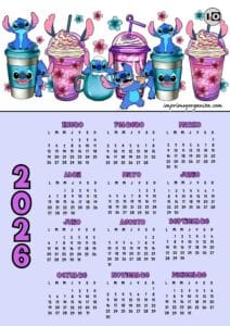 Calendario 2026 Stitch Cafés