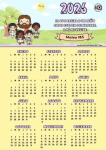 Calendario 2026 Versículo Amarillo