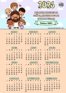 Calendario 2026 Versículo Naranja