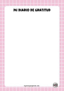 Diario de Gratitud Cuadrícula Rosa