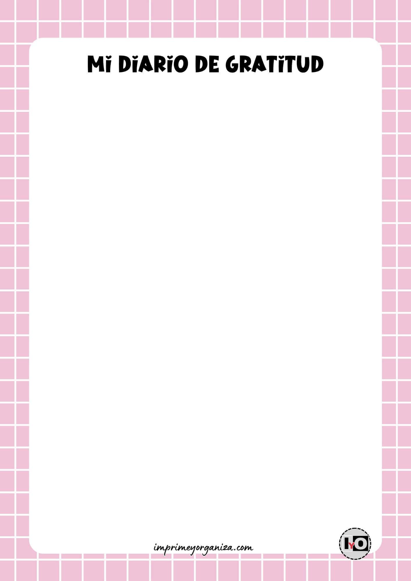 Diario de Gratitud Cuadrícula Rosa