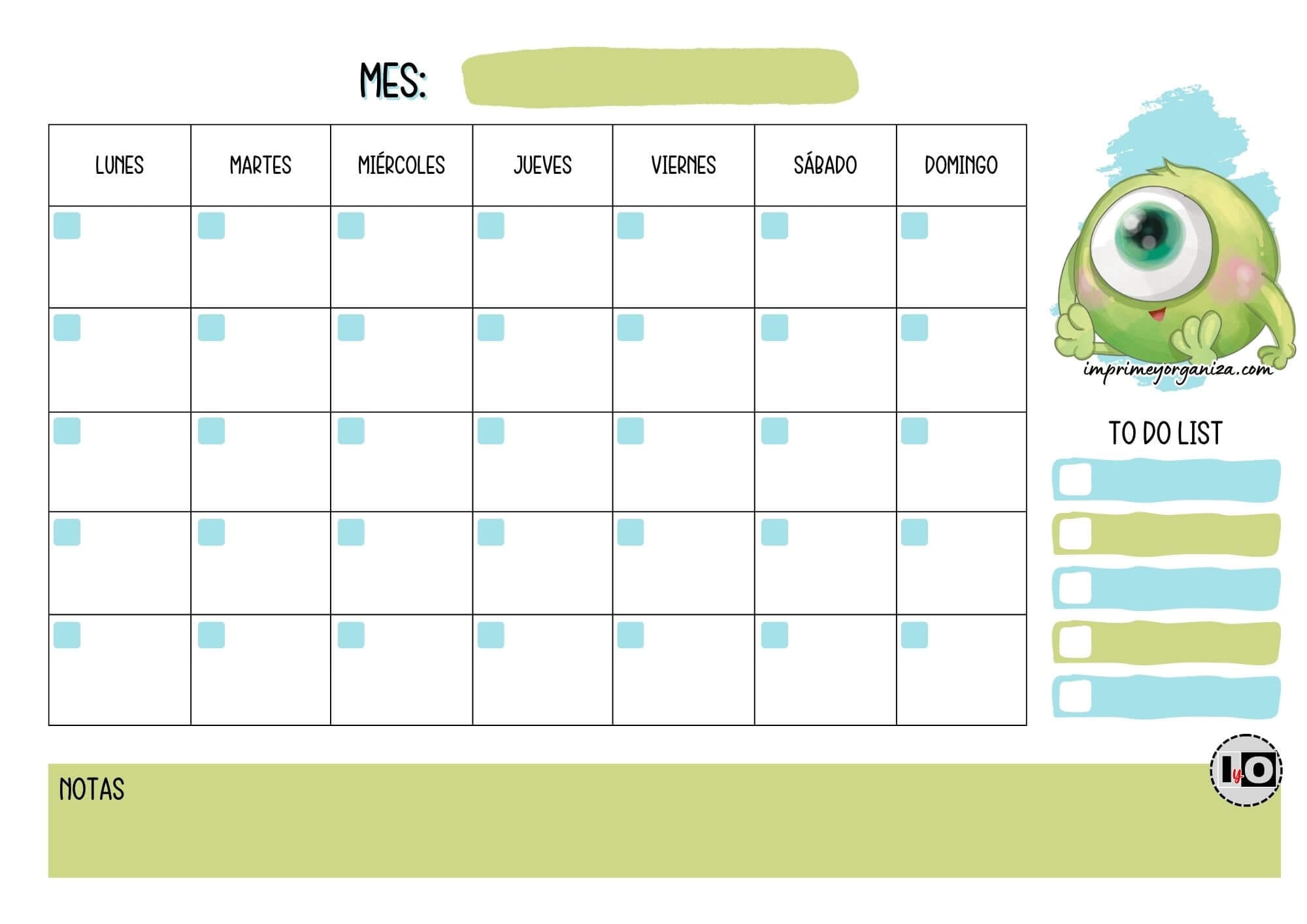 Planificador Mensual Mike