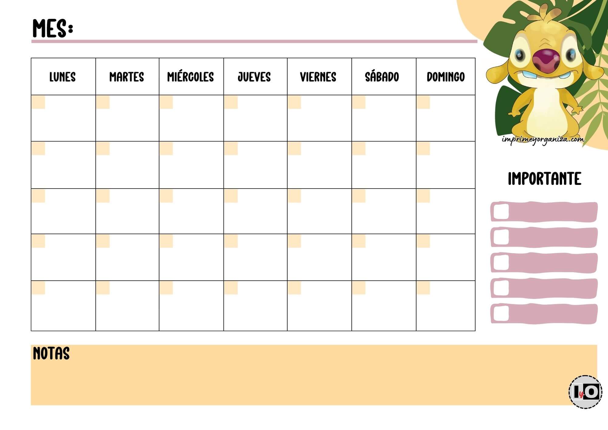 Planificador Mensual Reuben