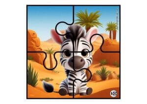Puzzle Cebra 4 piezas