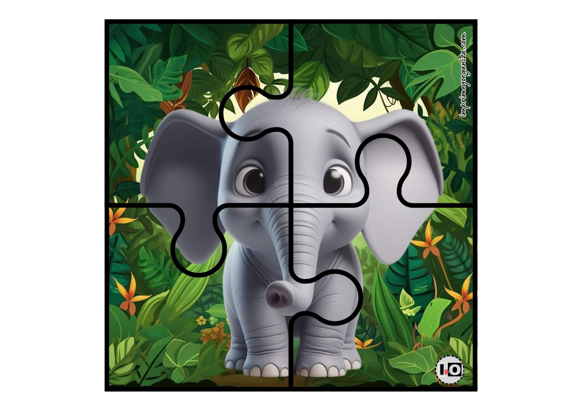 Puzzle Elefante 4 piezas
