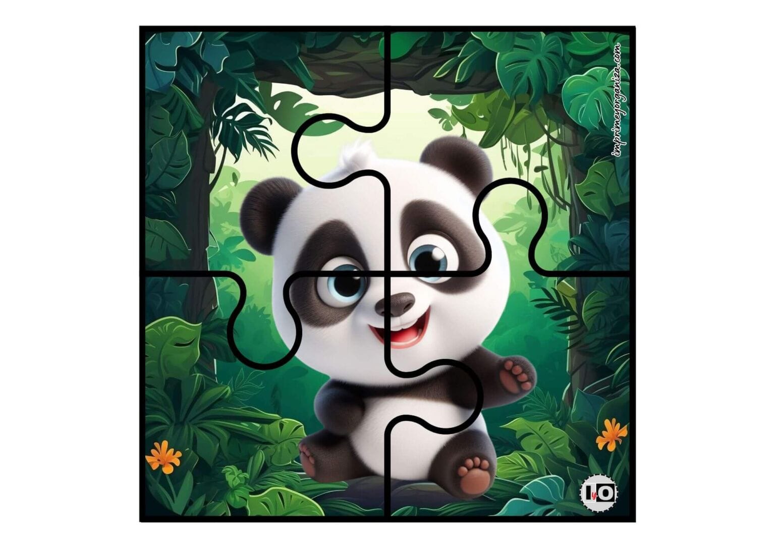 Puzzles de Animalitos en formato 4 piezas en PDF [GRATIS]