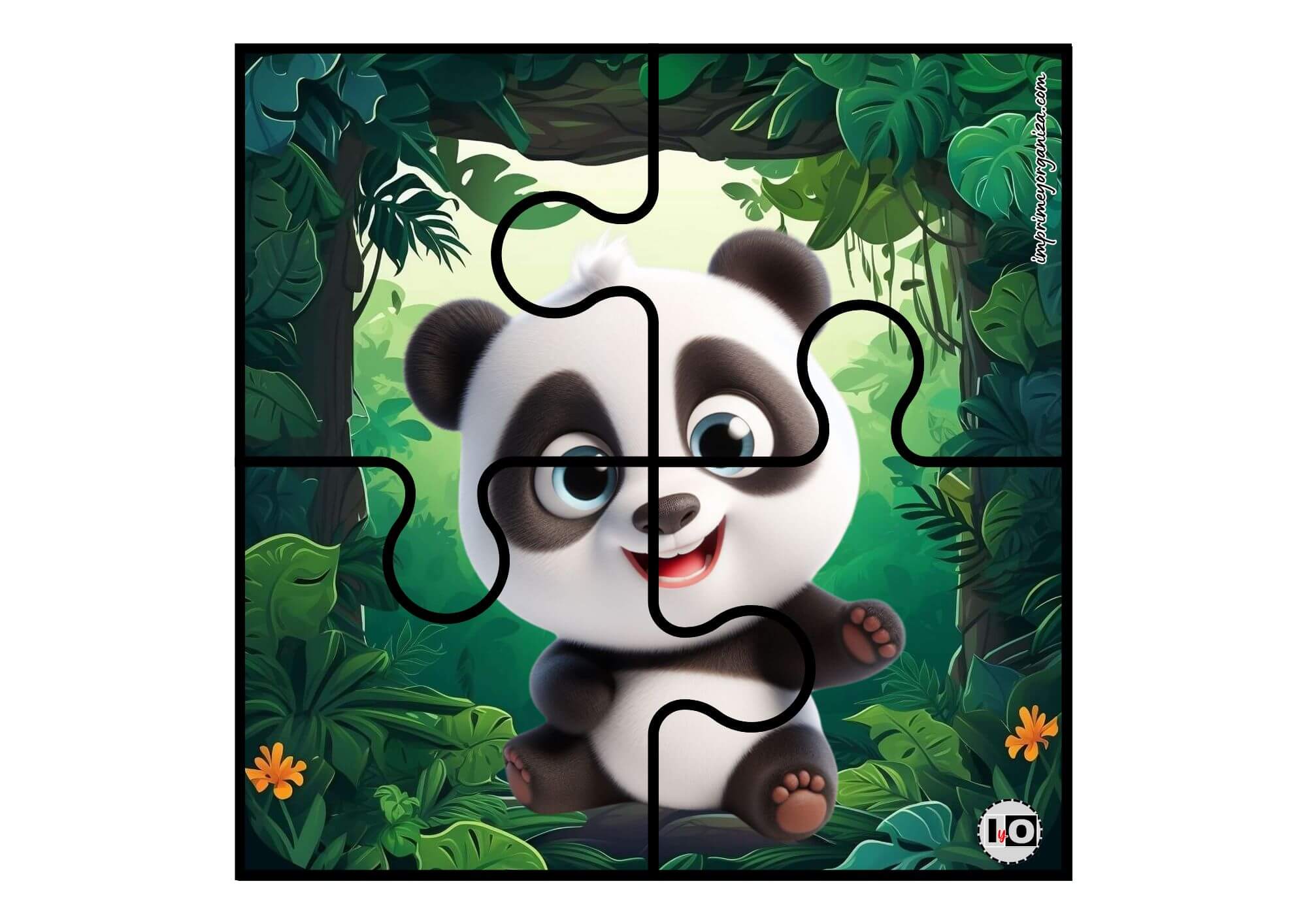 Puzzle Panda 4 piezas