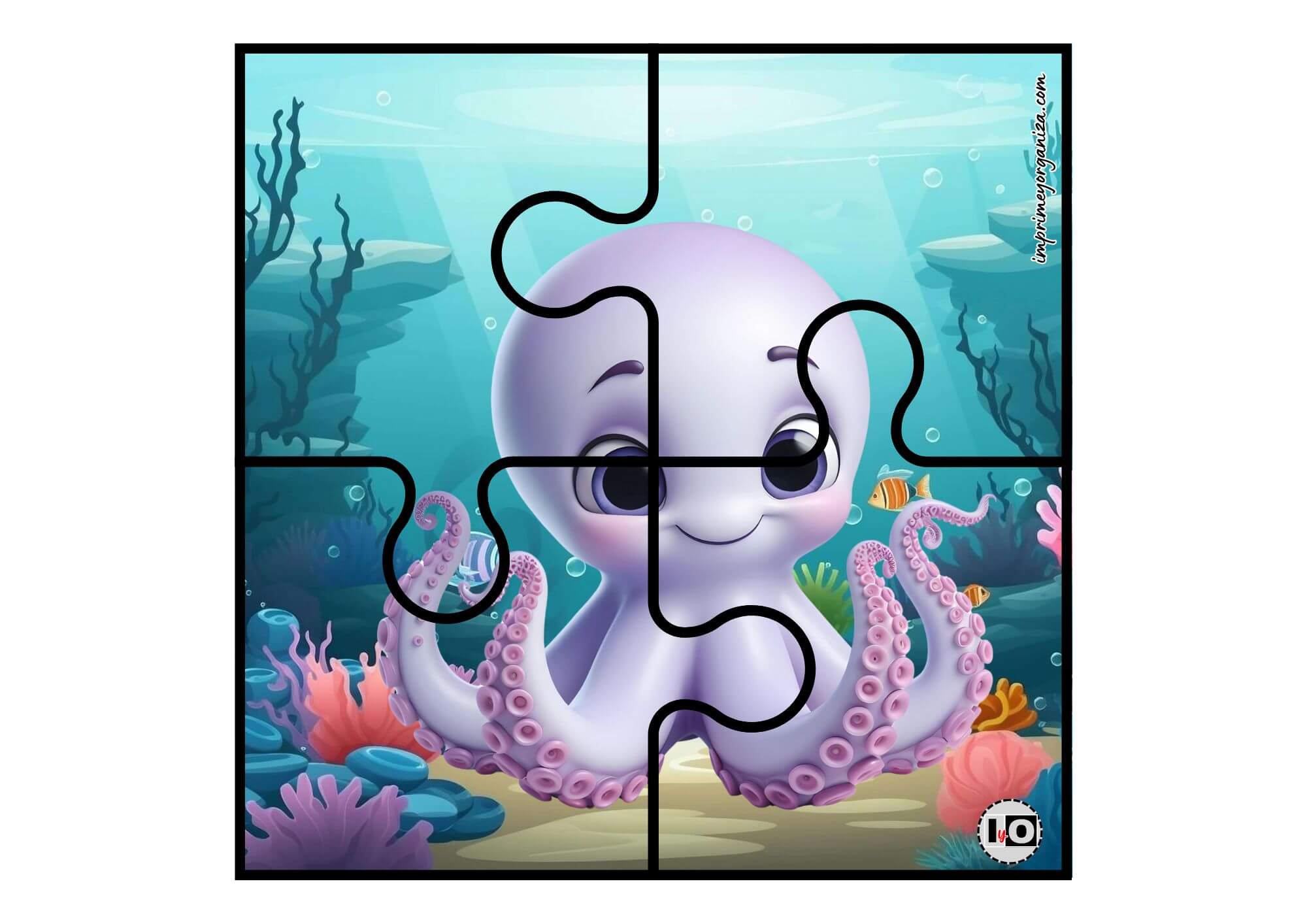 Puzzle Pulpo 4 piezas