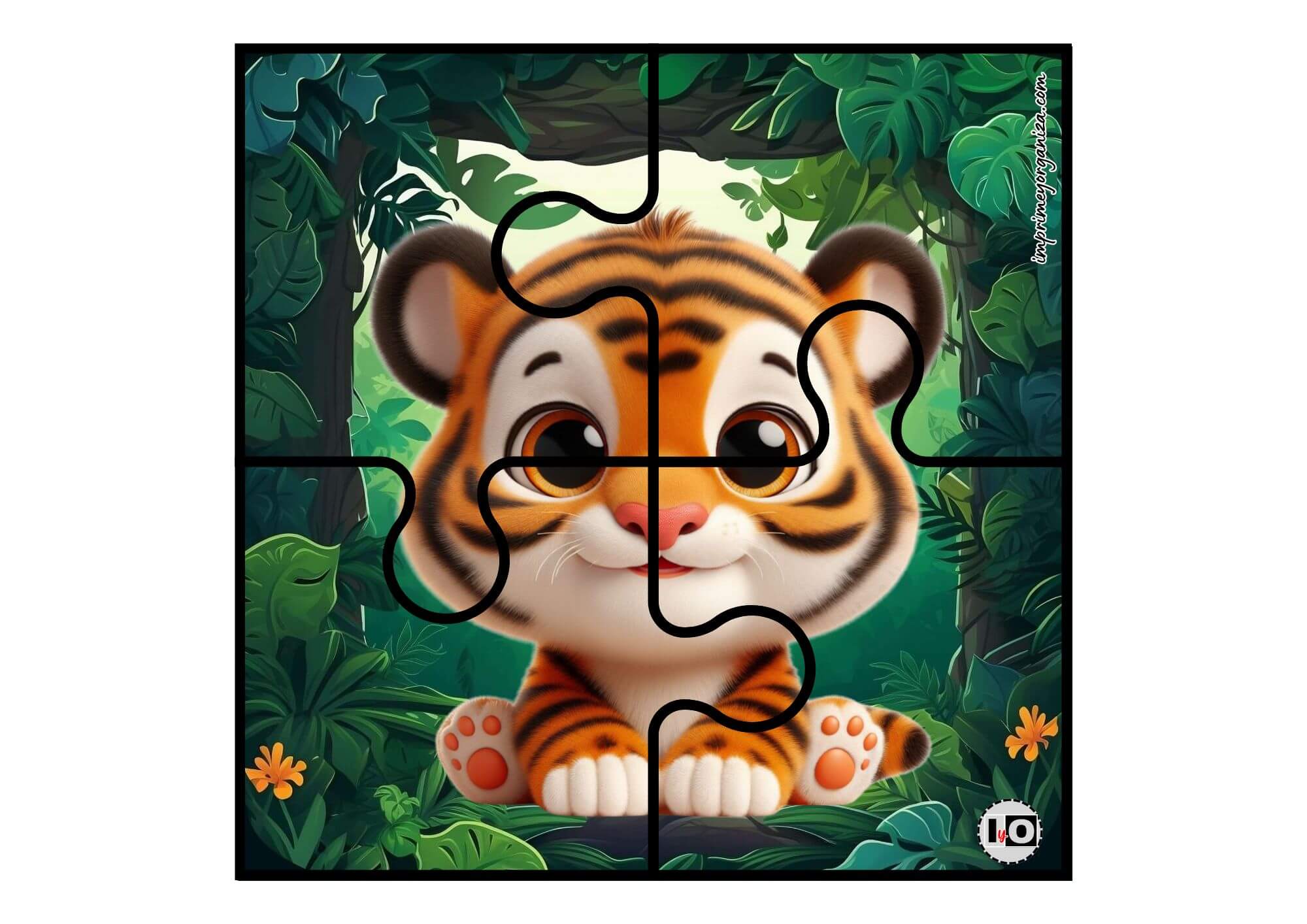 Puzzle Tigre 4 piezas