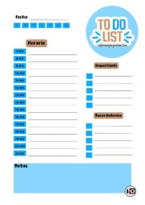 To Do List Azul-Marrón