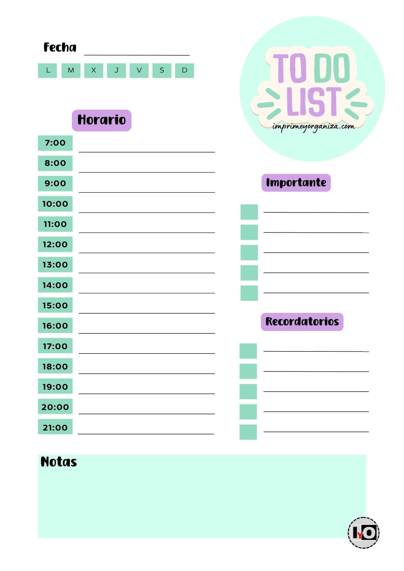 To Do List Turquesa-Lila