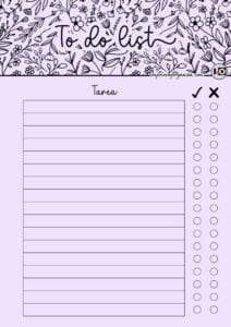 To do list minimalista lila
