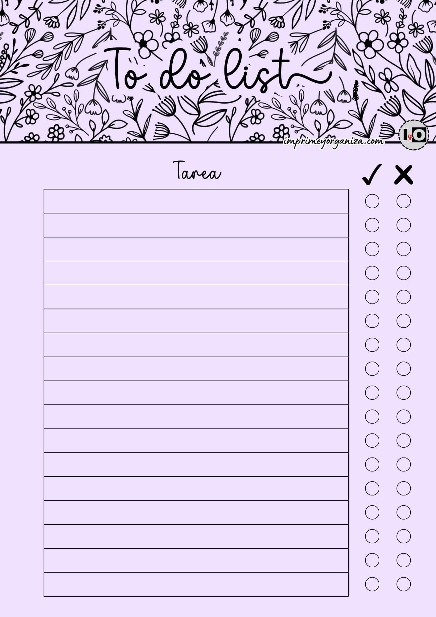 To do list minimalista lila