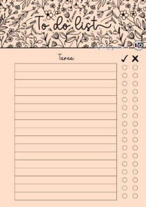 To do list minimalista naranja