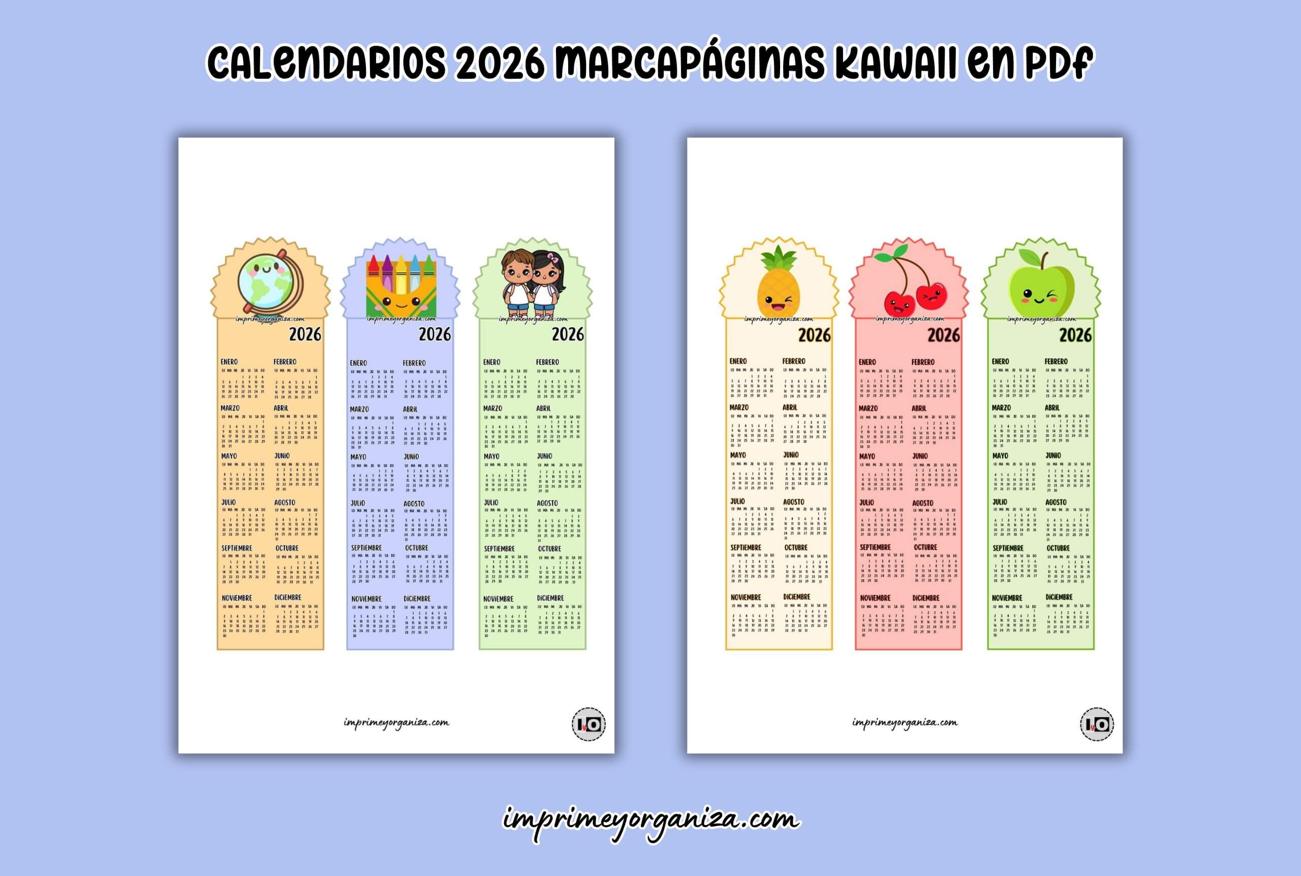calendario 2026 tipo señalador en pdf gratis