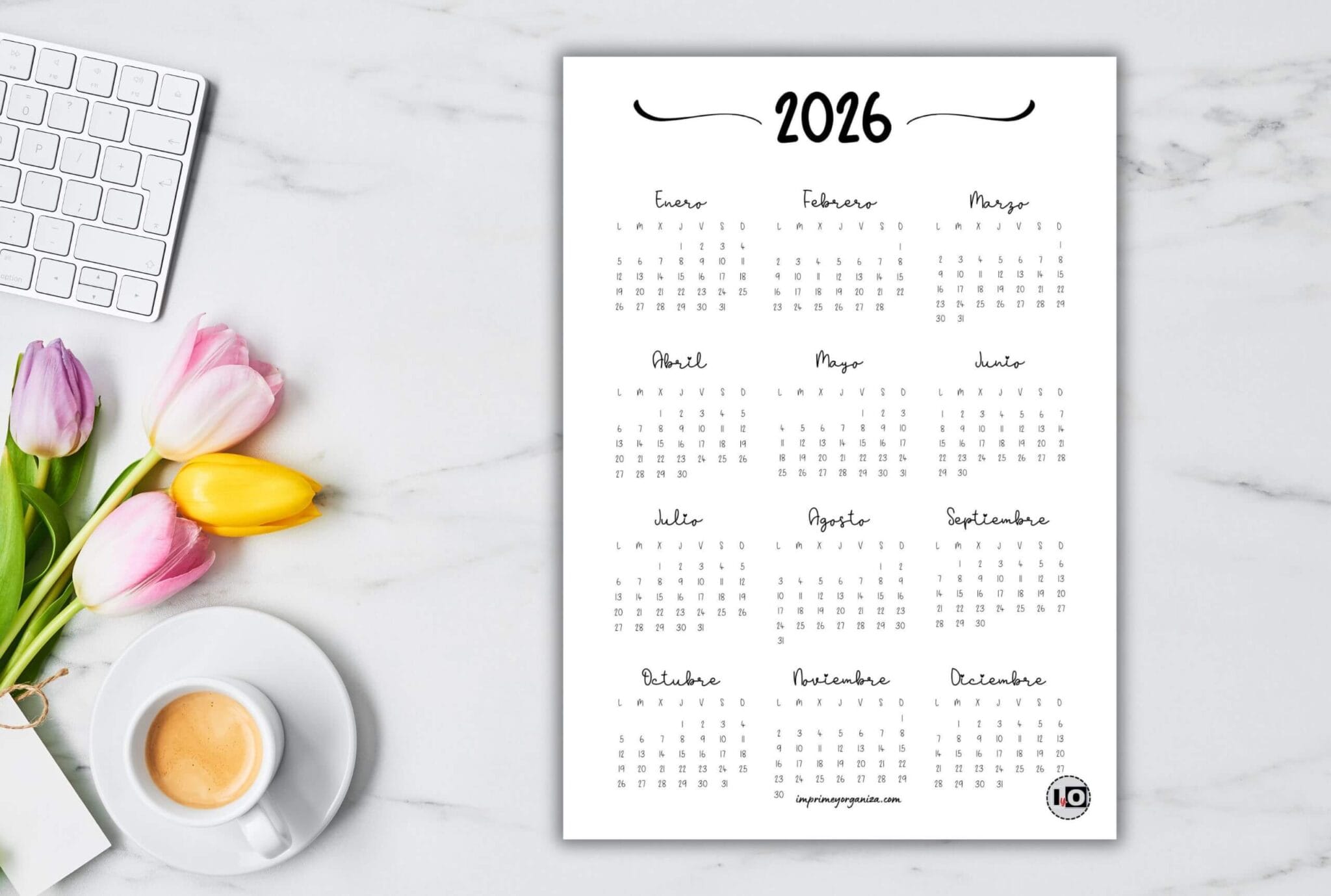 GRATIS CALENDARIO ANUAL Y MENSUAL 2026 Imprimible Images Picstank