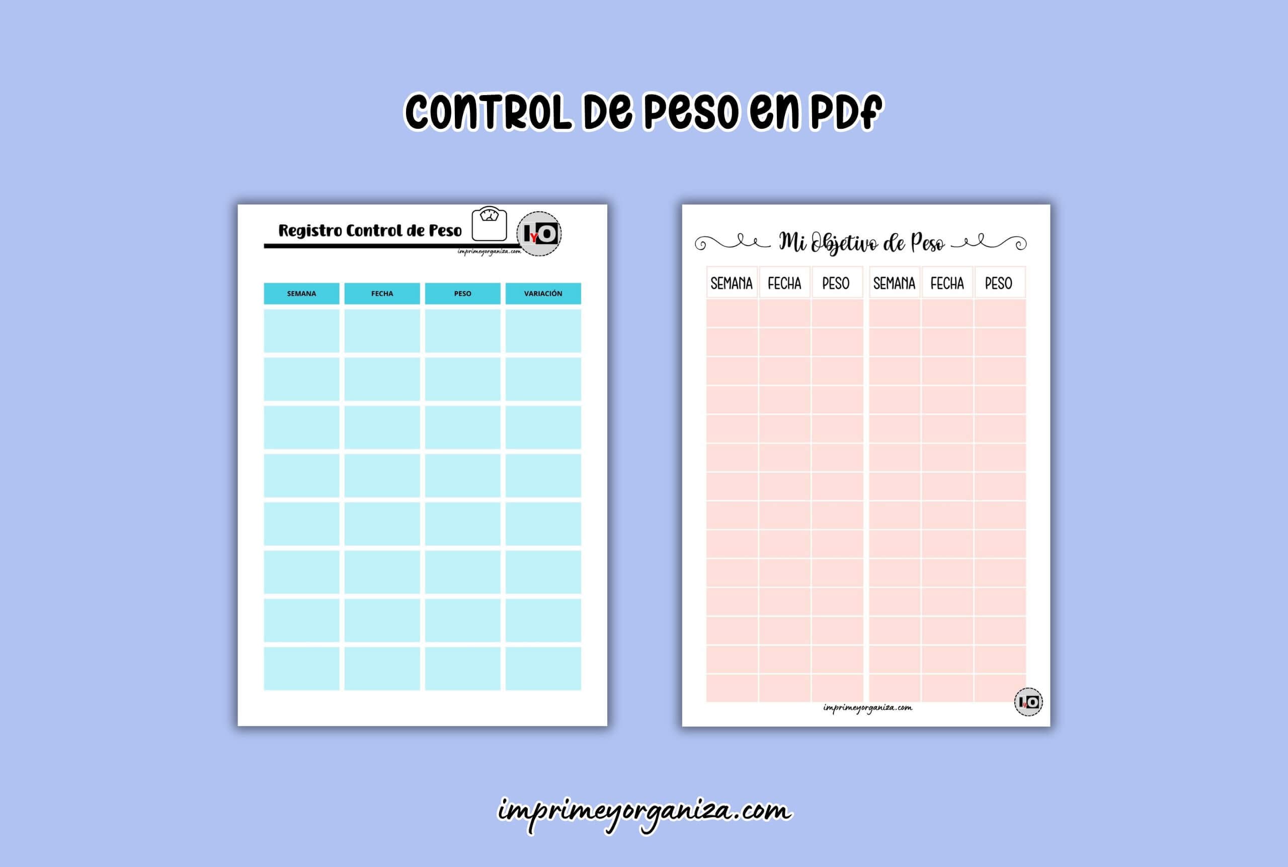 control de peso en pdf gratis
