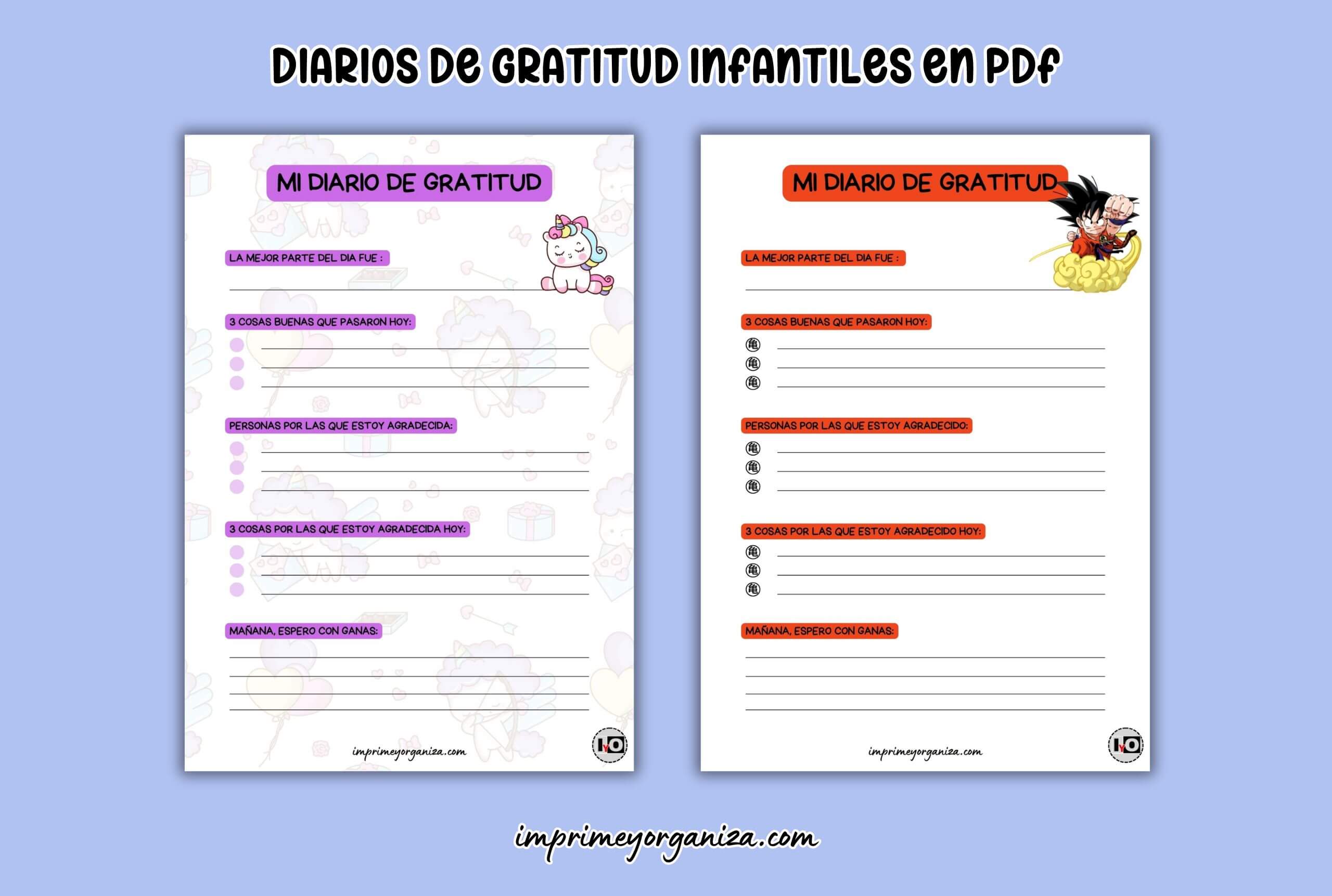 diarios de gratitud infantiles en PDF gratis