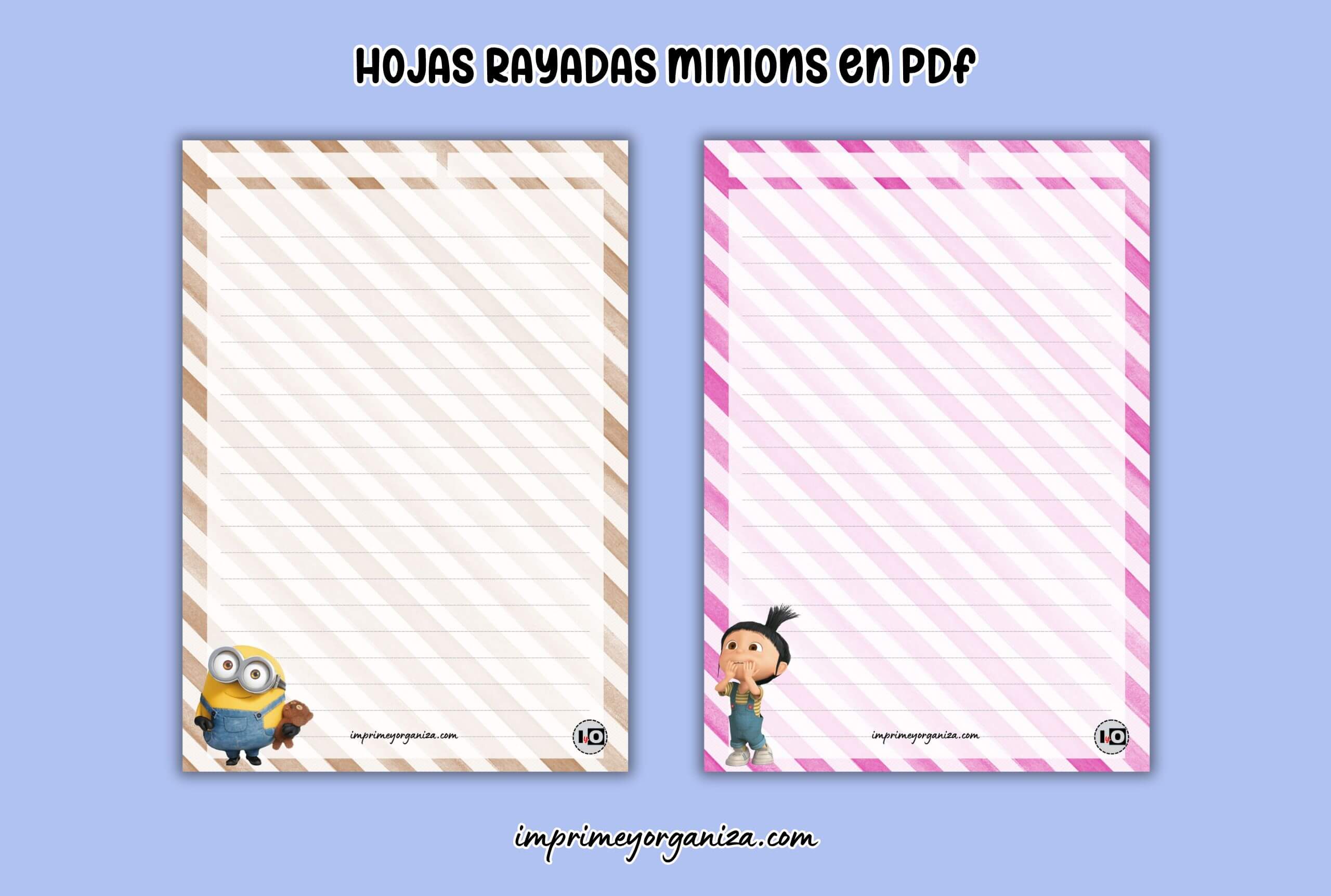 hojas rayadas de minions en PDF gratis