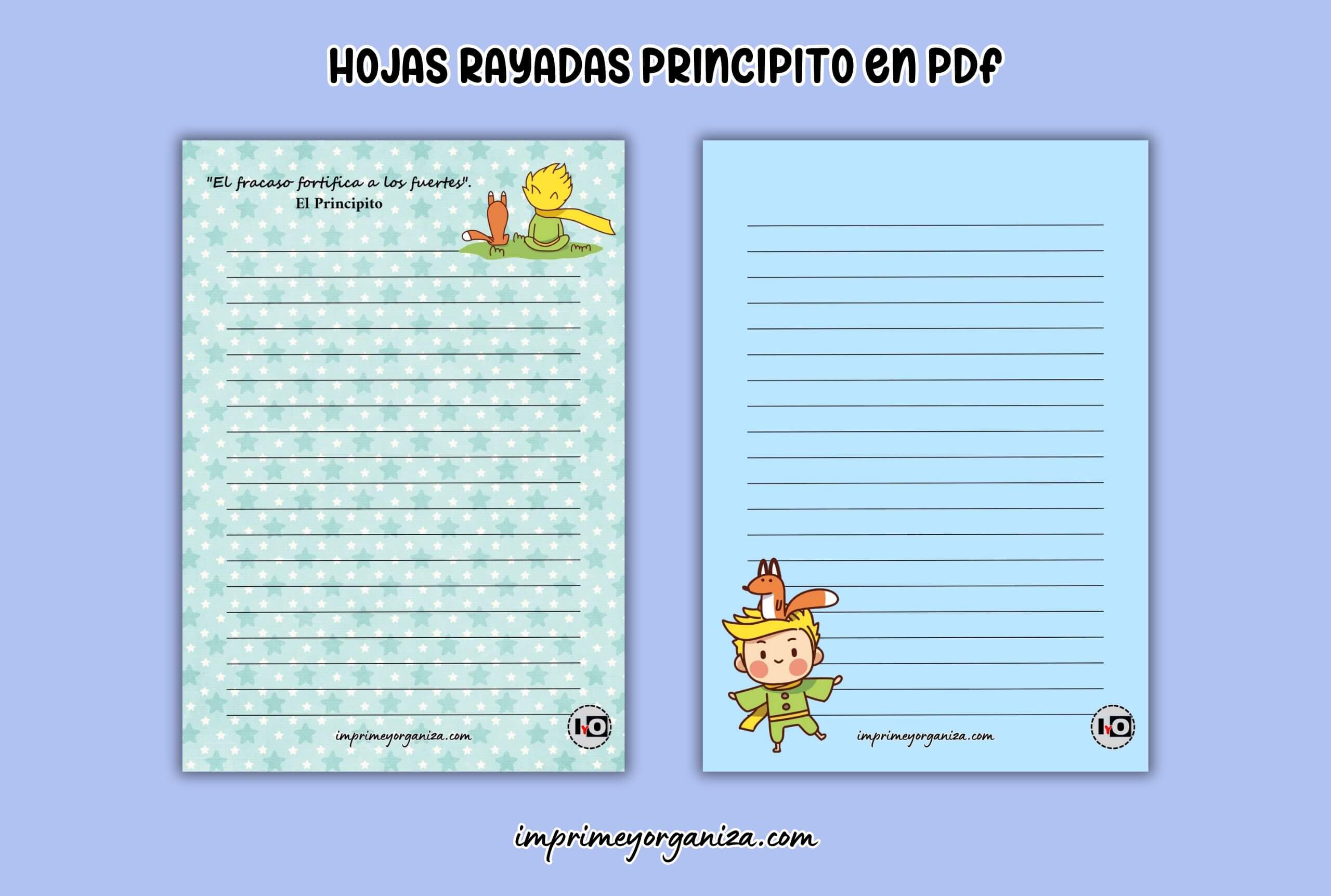 hojas rayadas el principito en PDF gratis