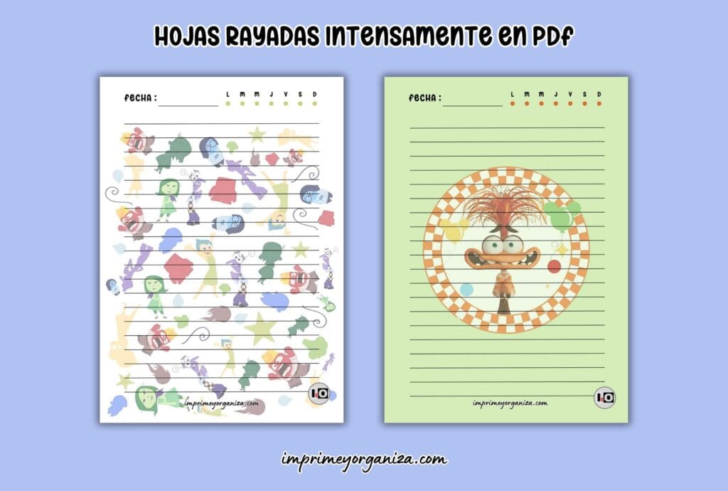 hojas rayadas intensamente en PDF gratis
