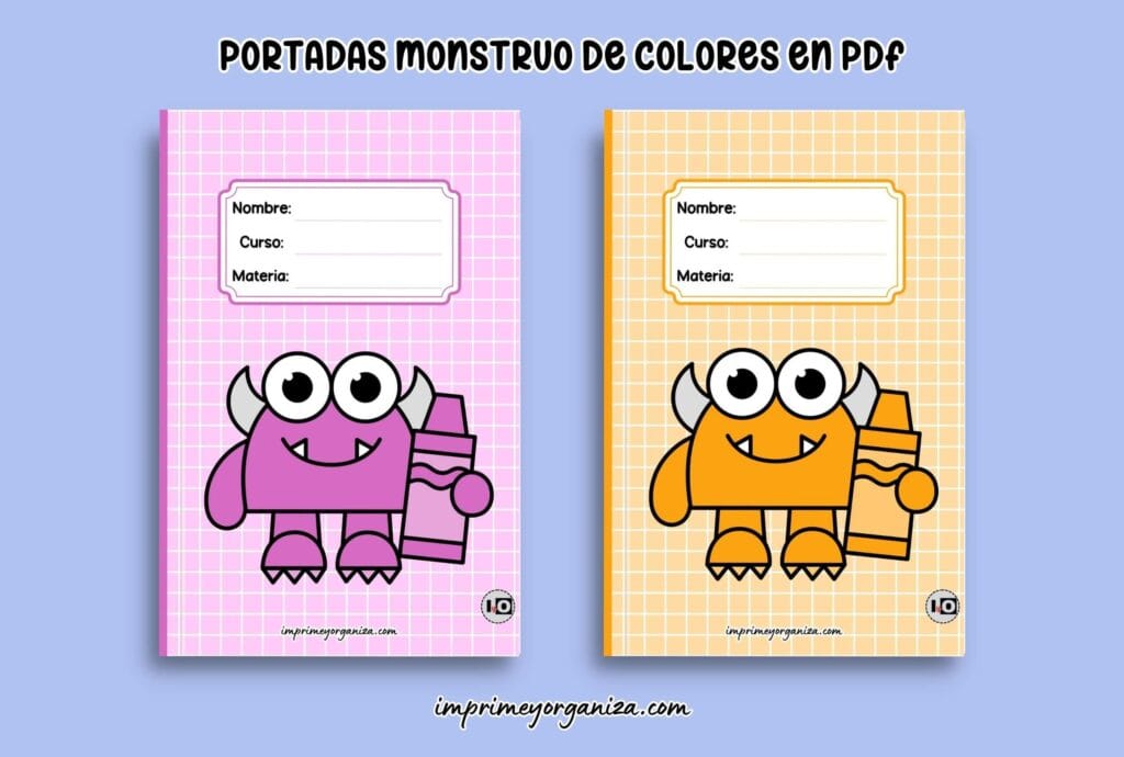 portadas monstruo de colores en PDF gratis