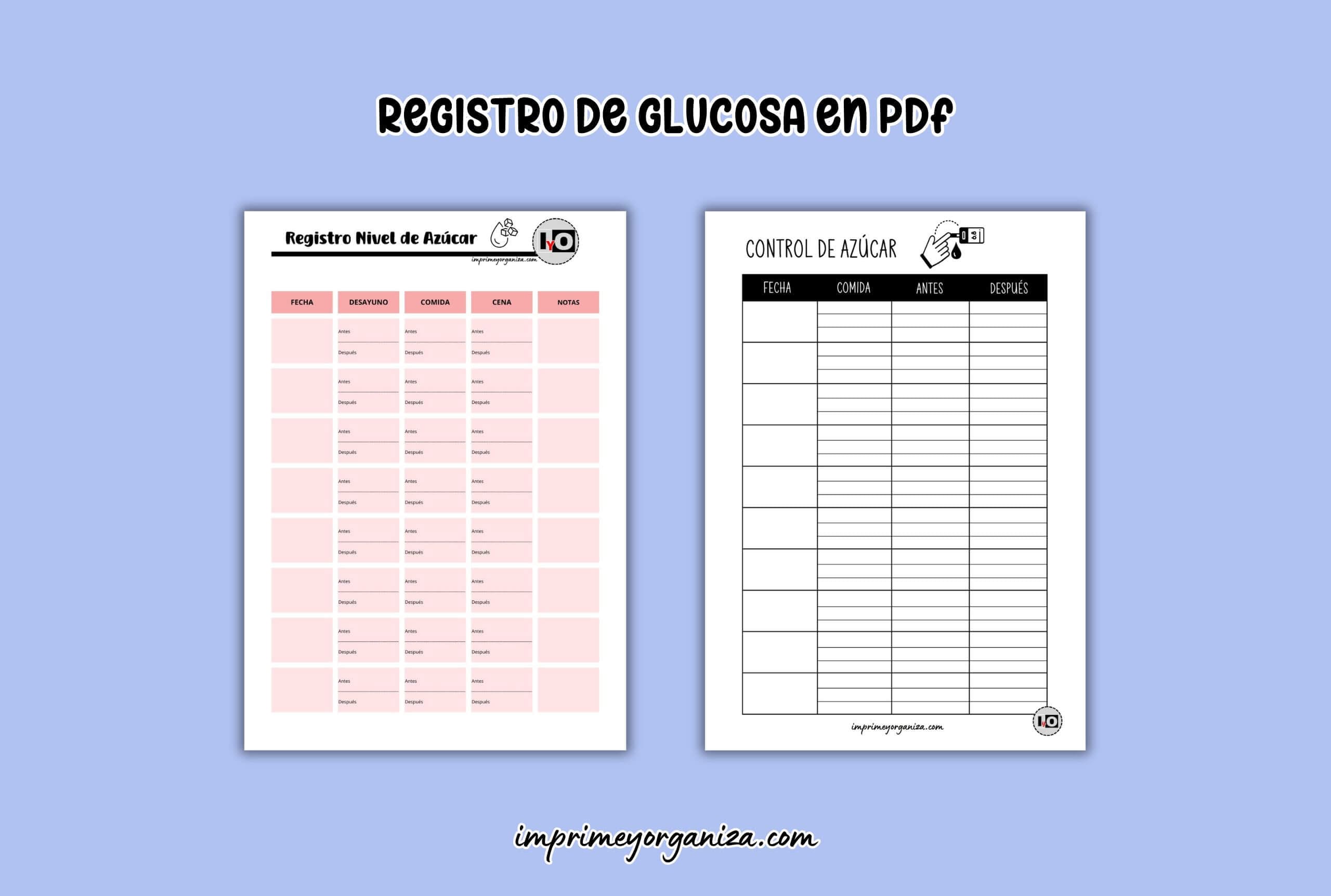 registro de glucosa en pdf gratis