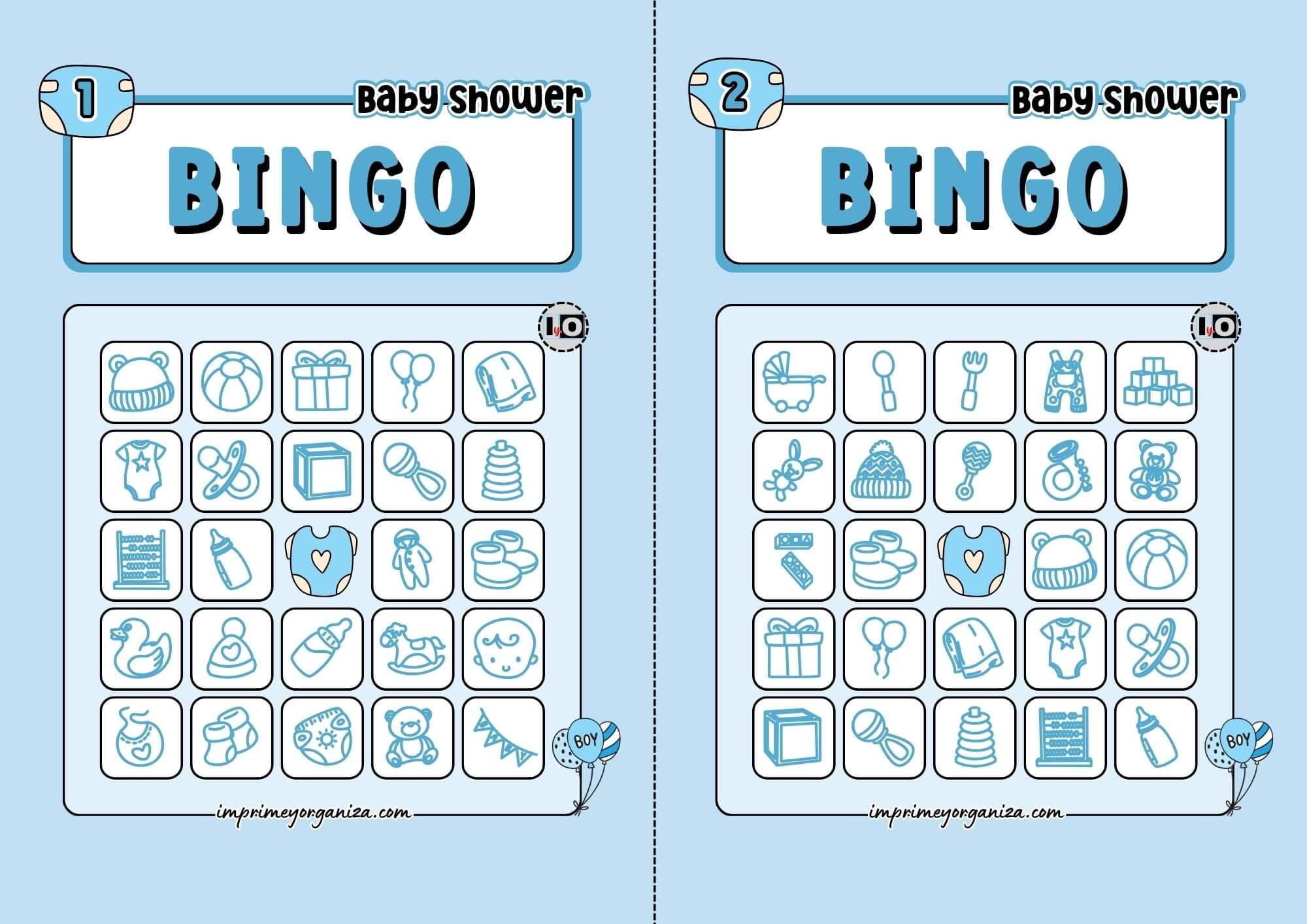 Boy Baby Shower Bingo 1
