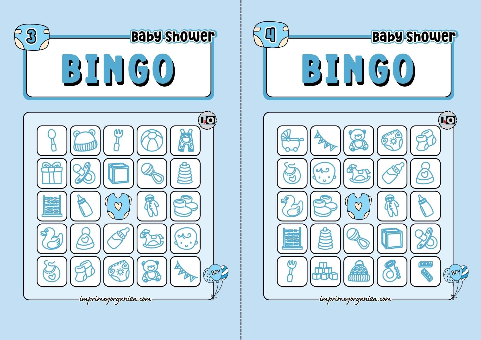 Boy Baby Shower Bingo 2