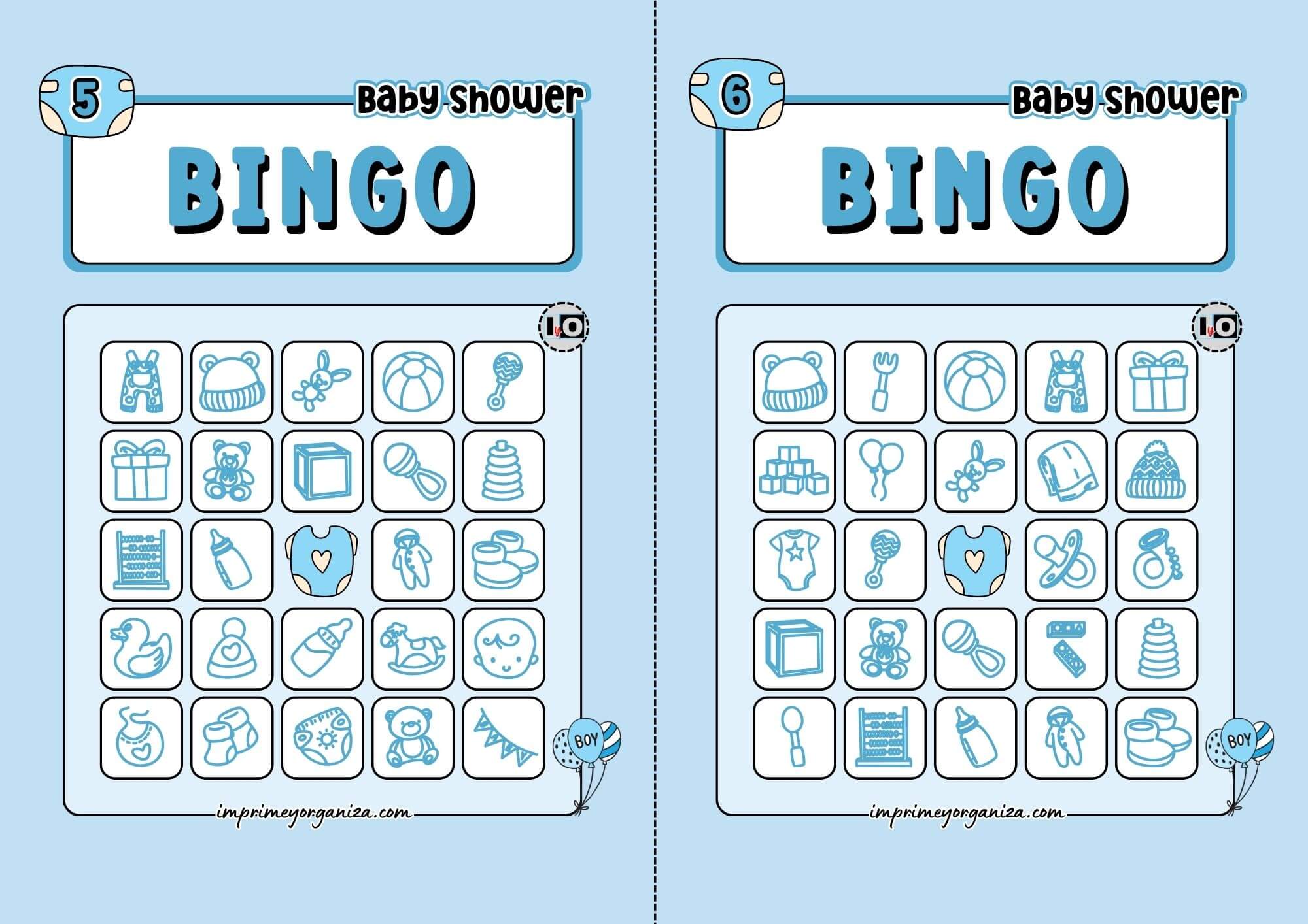 Boy Baby Shower Bingo 3