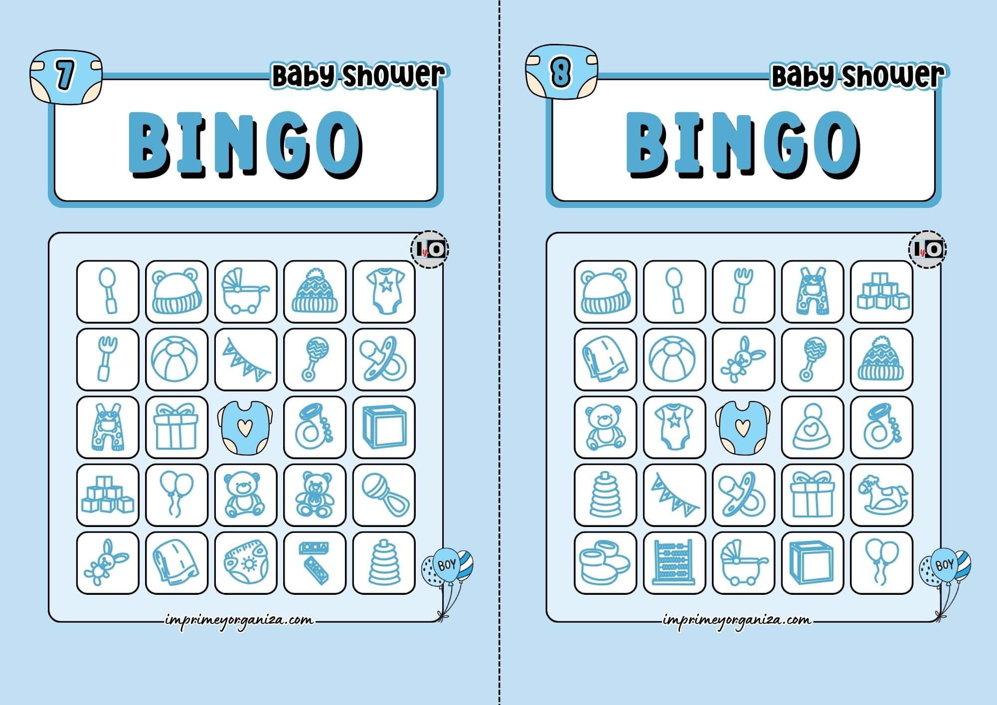 Boy Baby Shower Bingo 4