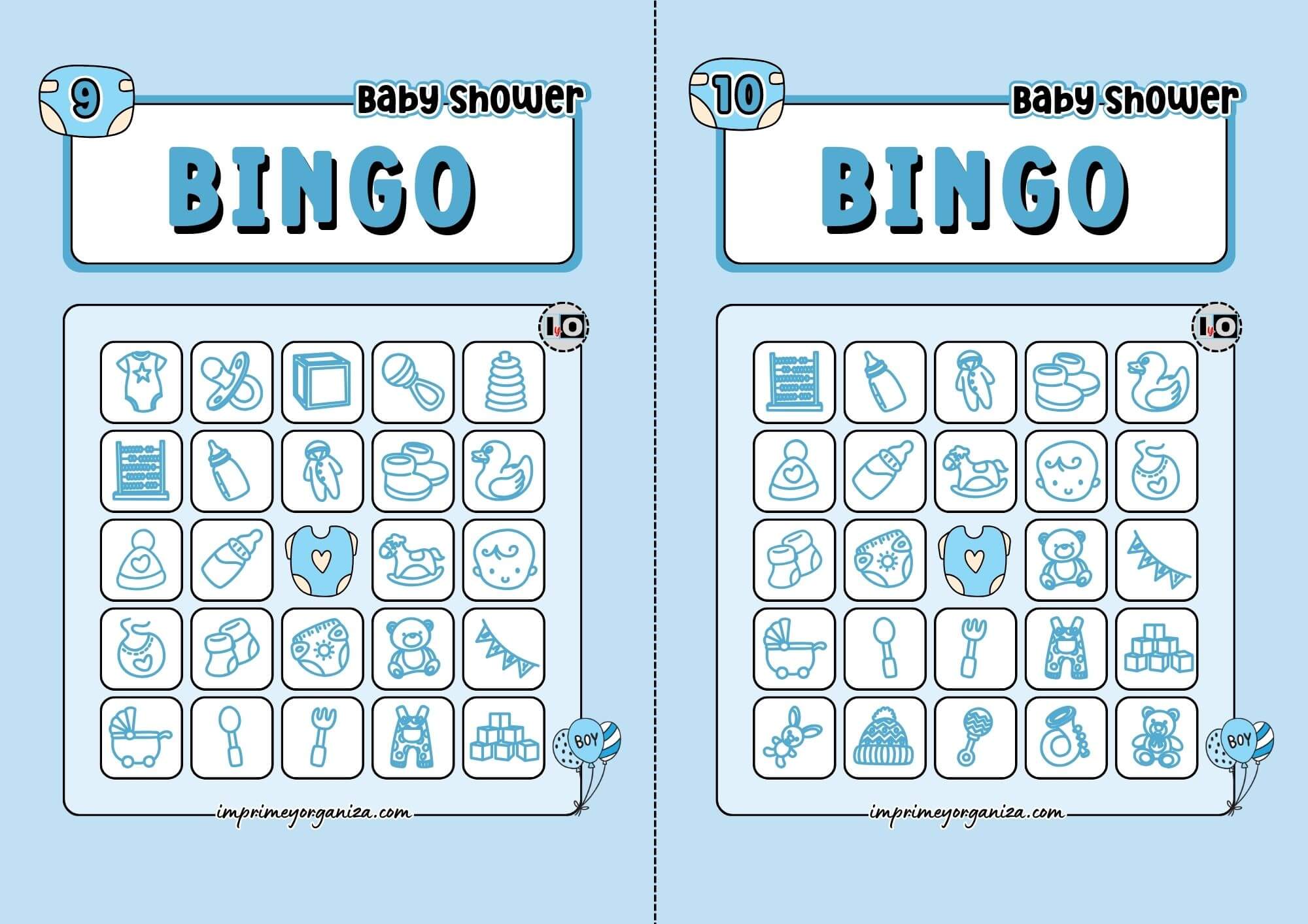 Boy Baby Shower Bingo 5