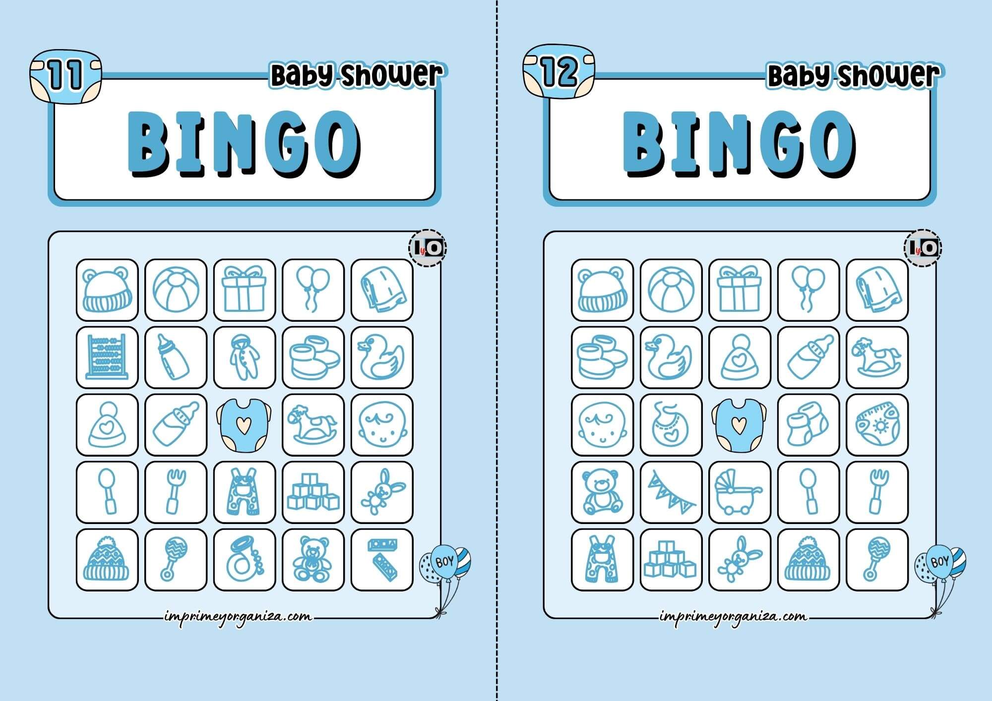 Boy Baby Shower Bingo 6