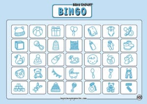 Boy Baby Shower Bingo Cartas