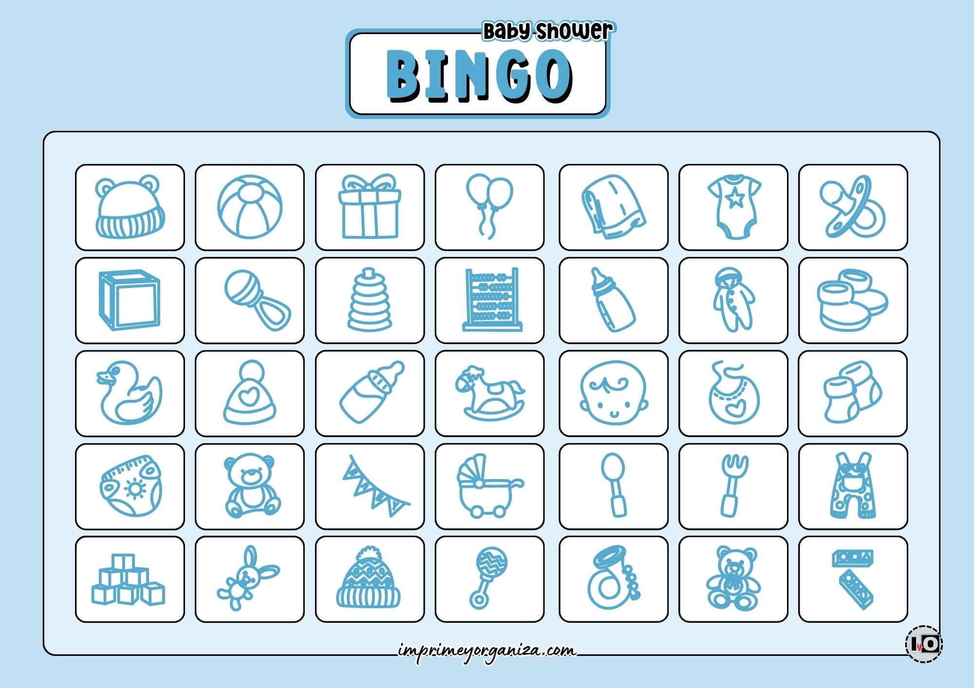 Boy Baby Shower Bingo Cartas