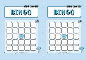 Boy Baby Shower Bingo Rellenable