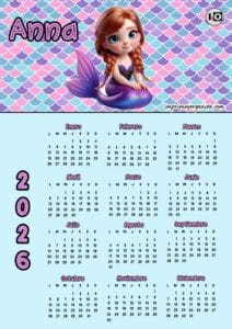 Calendario 2026 Anna Sirena
