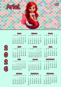 Calendario 2026 Ariel Sirena