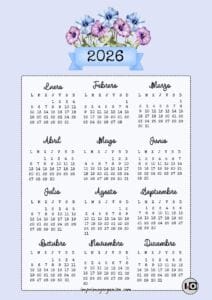 Calendario 2026 Bouquet Campanilla