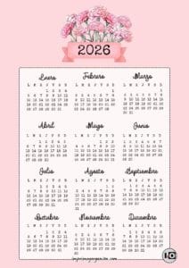 Calendario 2026 Bouquet Clavel