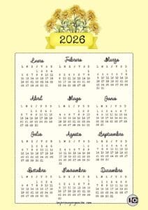 Calendario 2026 Bouquet Crisantemo