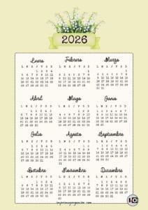 Calendario 2026 Bouquet Lirio