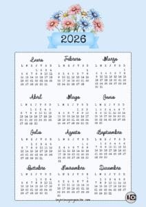 Calendario 2026 Bouquet Margarita